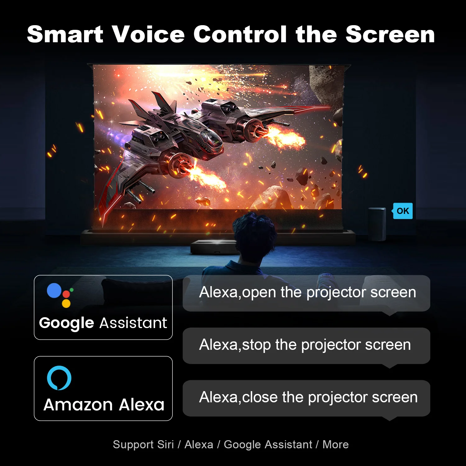 120 inch NothingProjector Motorized Floor Rising 95% ALR Projector Screen - Image 5